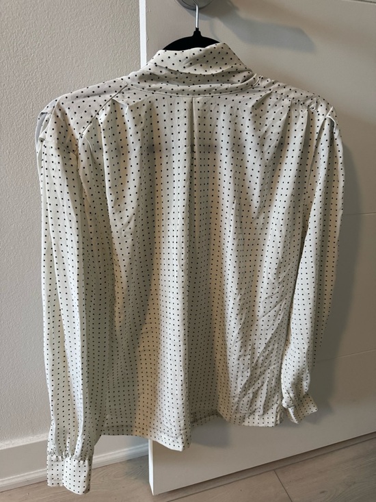 Claiborne Tops - Claiborne Cream Button-Down Shirt with Black Micro Dot Print